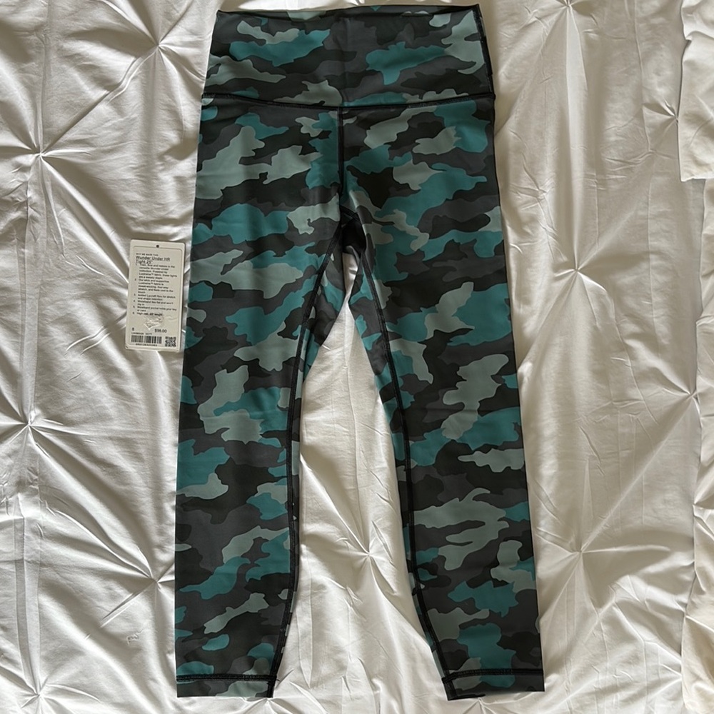 Lululemon Wunder Under High-Rise Tight 25” Heritage 365 Camo Tidewater Teal Mult